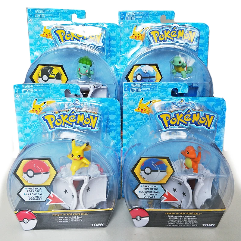 Игрушка TAKARA TOMY оригинальный Покемон мяч Пикачу Кукла флип Поп открытый тыкать