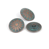 10 pcs vintage zinc based alloy oval round metal patina sewing shank buttons antique copper color diy clothing decoration