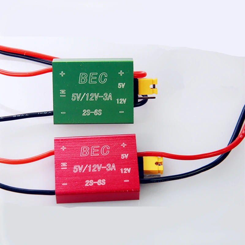 Алюминиевый корпус FPV 25*21*7 мм 2-6S 3A 5V 12V Dual модуль BEC с входными/выходными кабелями