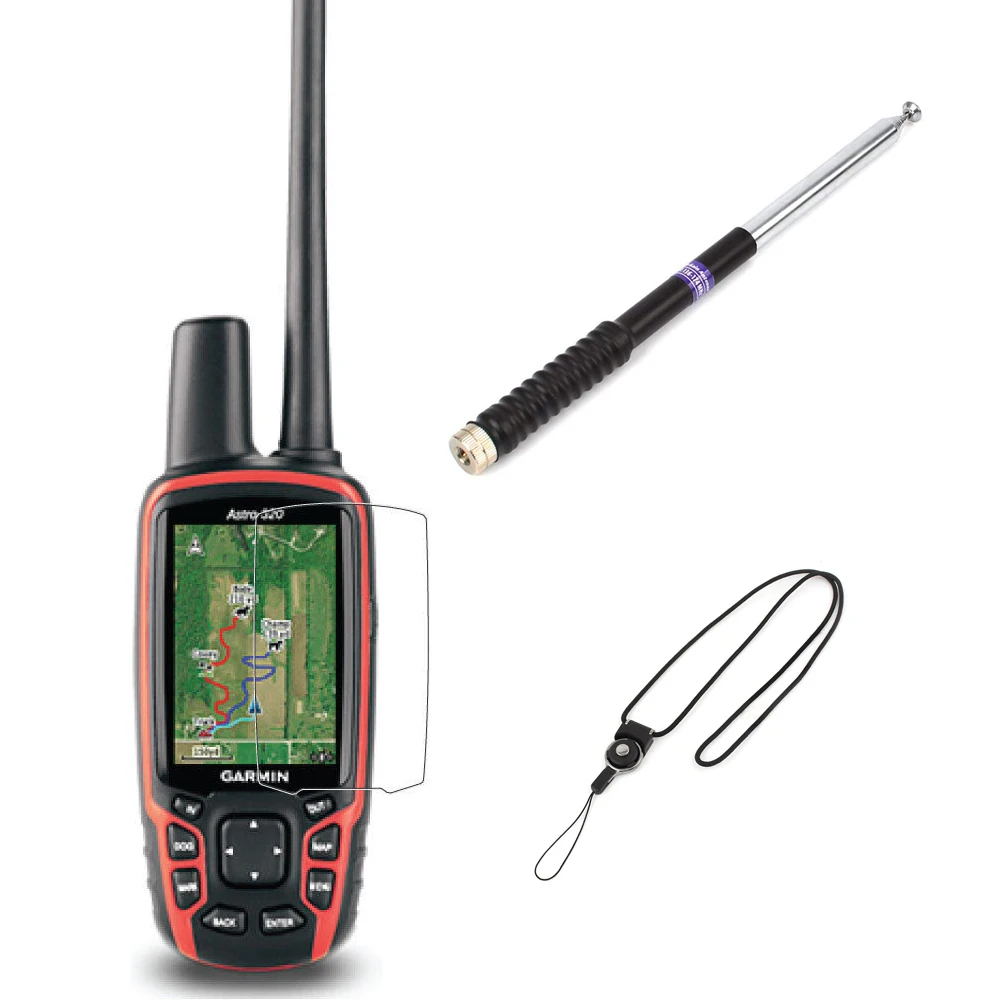 Удлиняемая антенна 127 см + прозрачная защитная пленка для экрана ремешок Garmin Astro 430