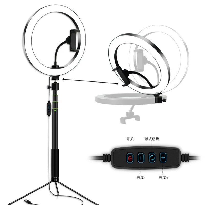 10 дюймовый кольцевой светильник с подставкой для штатива держатель телефона