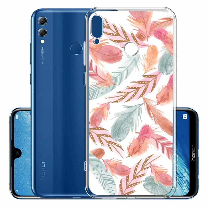 Легкий Чехол для телефона huawei Honor 8A 8X8 Lite милый силиконовый чехол 9X Pro 10 окрашенный