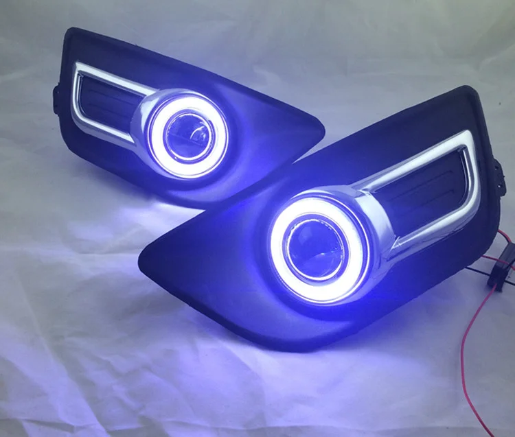 Инновационные светодиодные дневные ходовые огни Eosuns Cob Angel Eye Drl + Галогенные