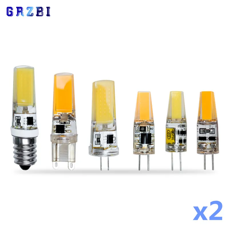 

2pcs/lot LED G4 G9 E14 Light Bulb AC/DC 12V 220V 3W 6W LED Lamp COB Spotlight Chandelier Replace Halogen Lamps Cold/Warm white