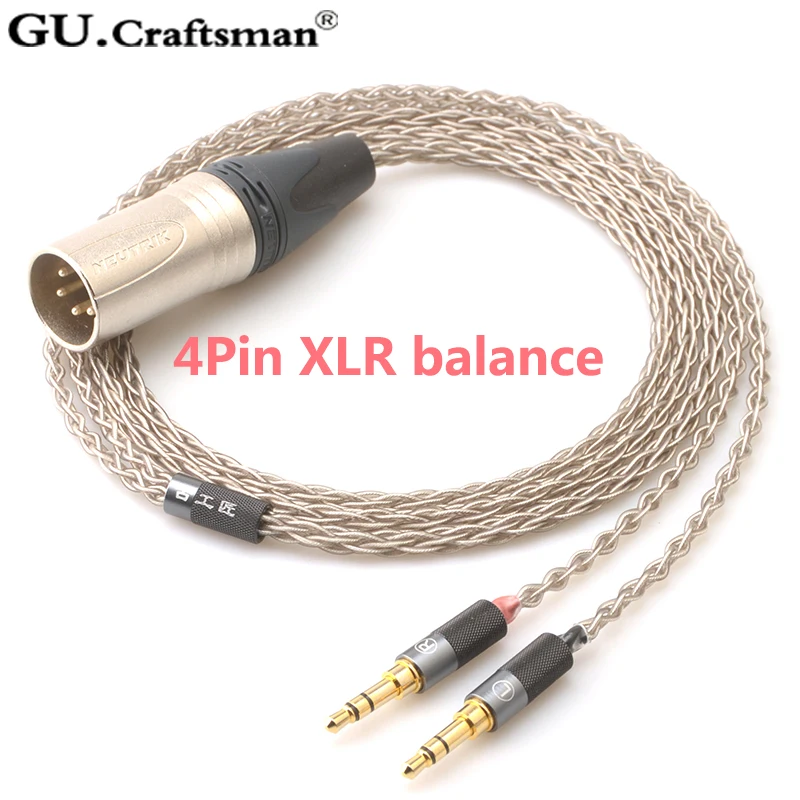 GUcraftsman 6n серебро для Beyerdynamic T1 2nd elear STELLIA Elegia AT-D5200 D7200 D9200 ANANDA Arya кабель для обновления наушников