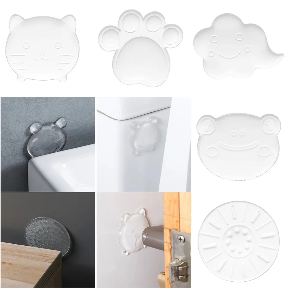 

Mute Wall Waterable Crash Door Stops Handle Bumpers Transparent Protection stickers Anti Collision pads