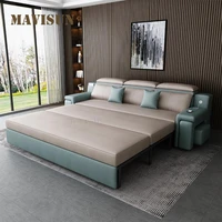 modern multifunctional technology cloth sofa bed living room small apartment storage folding sofa chaise smart home furniture