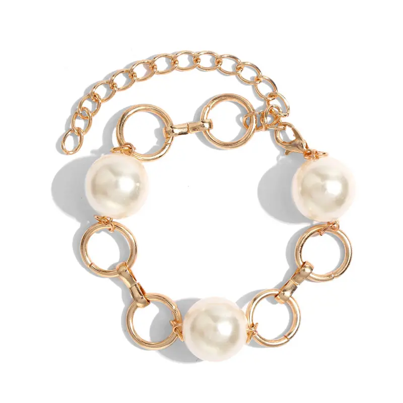 Flatfoosie Charms Multilayers Pearl Coin Chain Bracelet Bangles For Women Fashion Gold Color Portrait Bracelets Femme Jewelry - Metal Color: 01GD