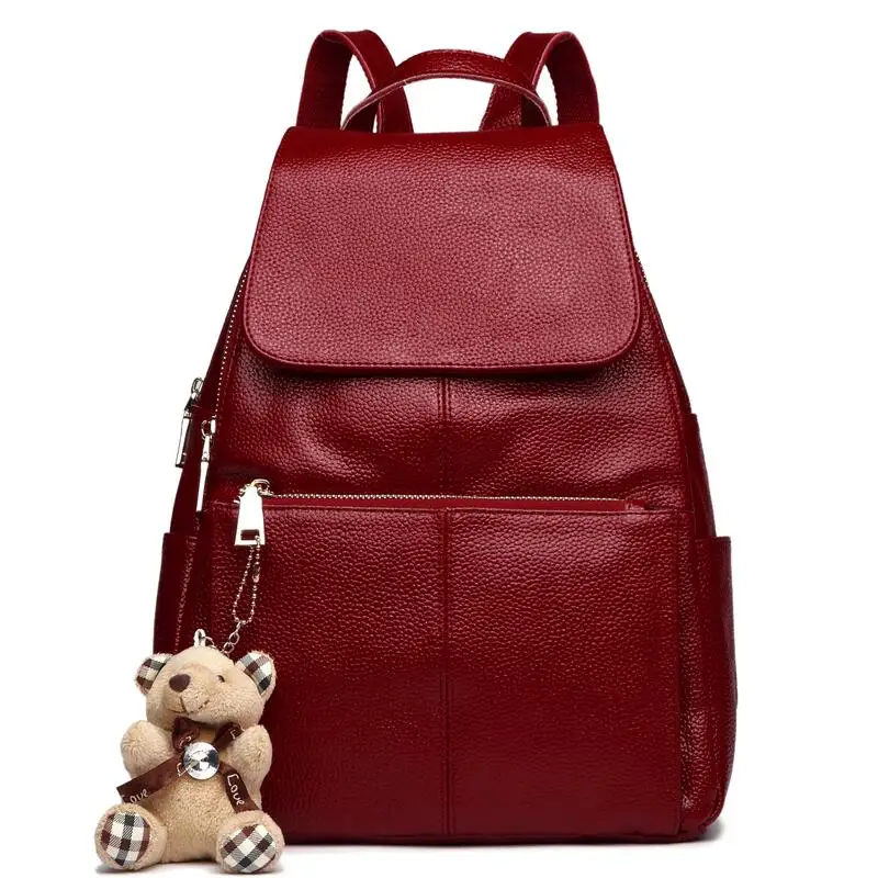 Женский рюкзак из натуральной кожи школьный ранец для девочек-подростков сумка