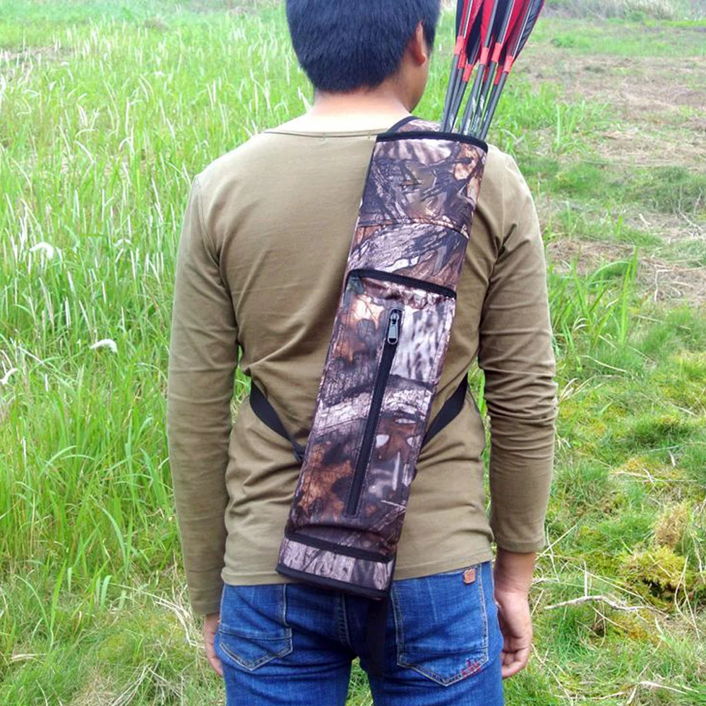 

Black Camouflage Backpack Shoulder Bag Back Arrow Case Archery Arrow Quiver Bag Holder For Archery Hunting 30 Arrows Shooting