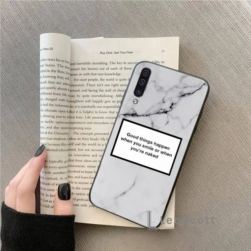 

Marble writing art Phone Case For Samsung A20 A30 30s A40 A7 2018 J2 J7 prime J4 Plus S5 Note 9 10 Plus