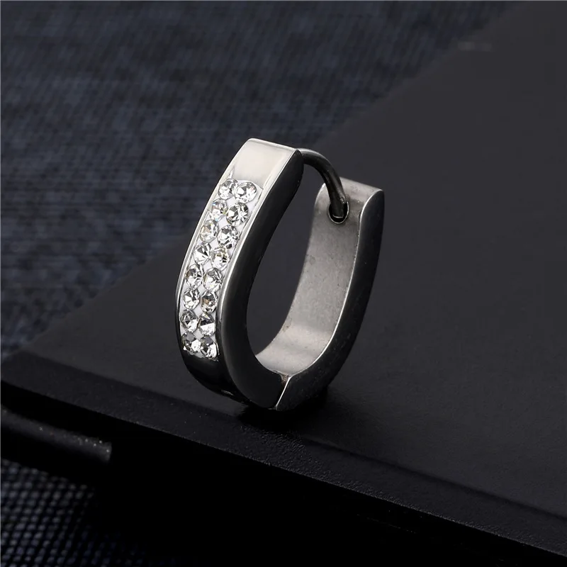 

1Pcs/Fashion Casual Earrings Stainless Steel Rhinestone Hip Hop Trendy Men&Women Exquisite Punk Earrings Couple Gift Jewelry