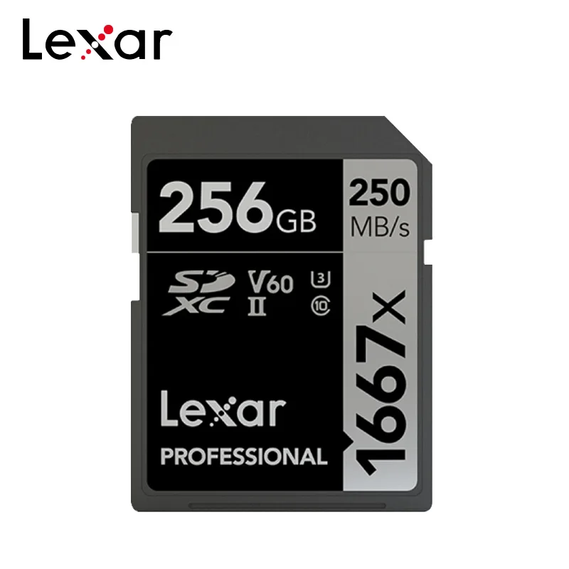 Original Lexar Professional SD Card 256GB 128GB 64GB Memory Card V60 C10 U3 SDXC Flash Card For 4K Camera