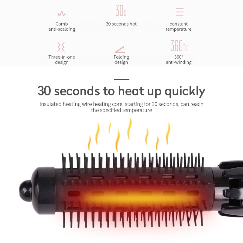 

4 in 1 Electric Hair Straightener Brush Hair Curler Dryer Brush Beard Straightener Negative Ion Hot Air Comb Hair Styler