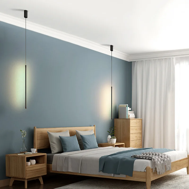 Скандинавский простой светодиодный светильник с длинной подвеской люстра для