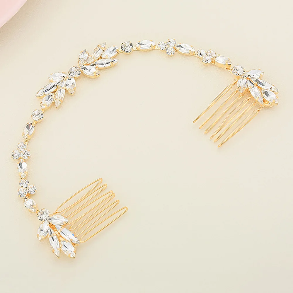 Разбросанные стразы на свадьбу обруч голову свадебная цепочка гребень для