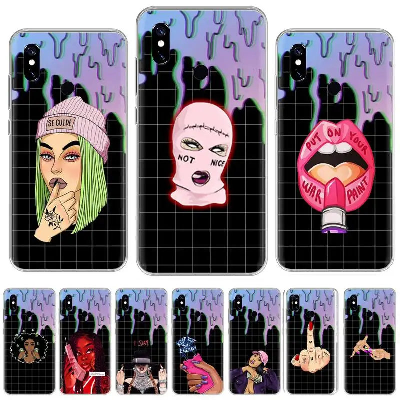 

Cool Bad Girl Phone Case For Xiaomi Redmi 7 9t a3 9se k20 mi8 max3 lite 9 note 8 9s 10 pro