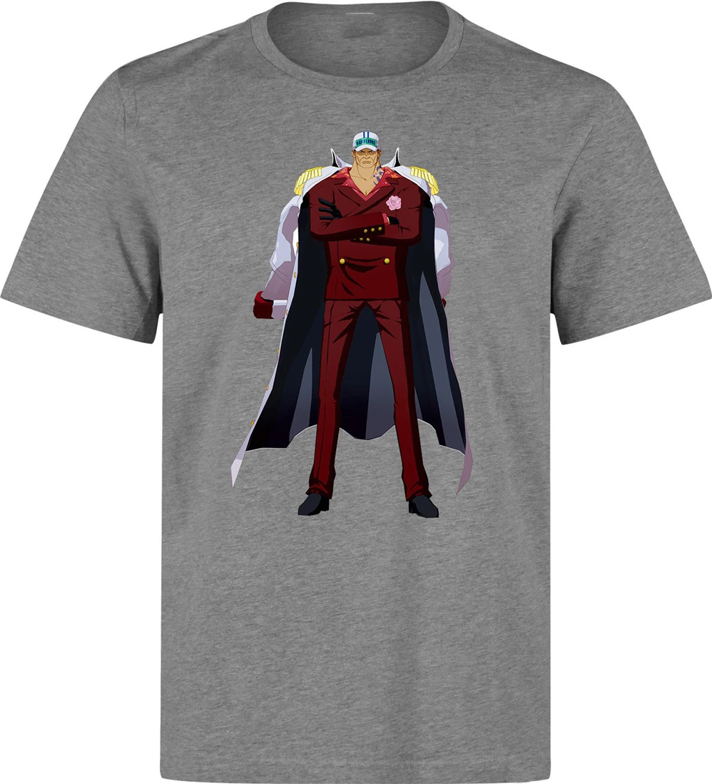 Цельный акаину саказуки Злодеи флот адмирал арт мужская серая футболка Забавный