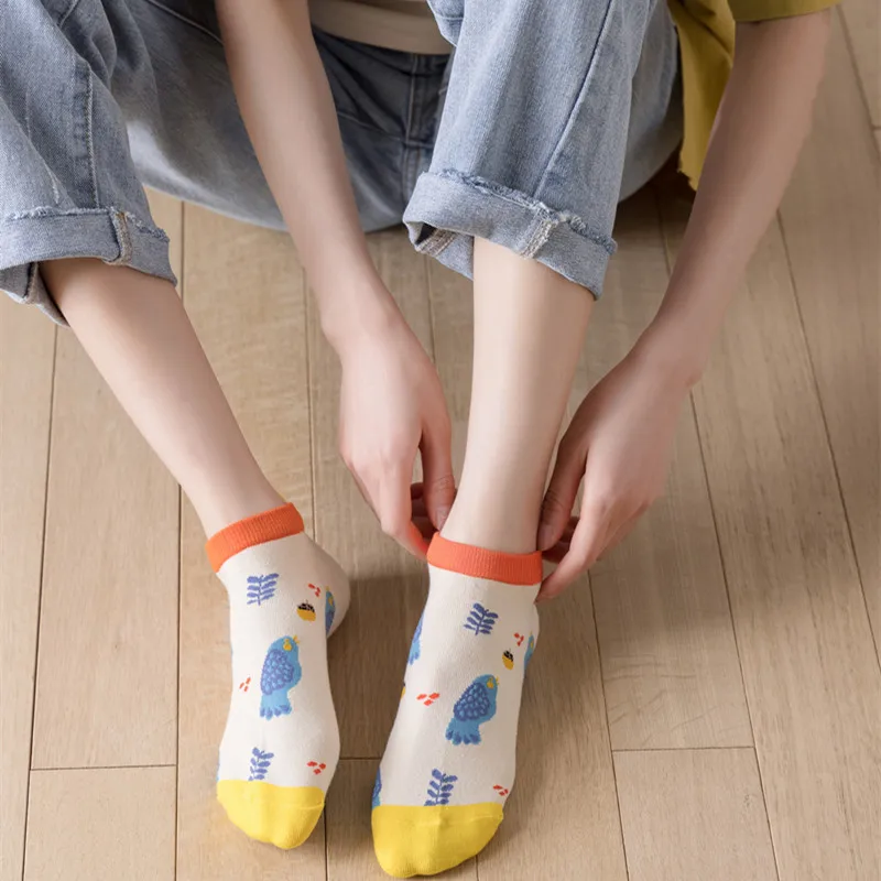 Хлопковые женские тапочки с рисунком животных в стиле Харадзюку забавные милые