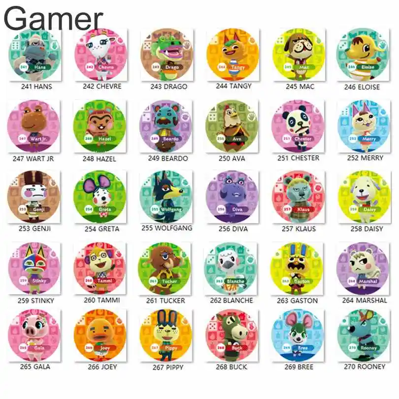 (241 270) игровая карта NFC Animal Crossing Villager New Horizons Ntag215 для Amiibo водонепроницаемая и