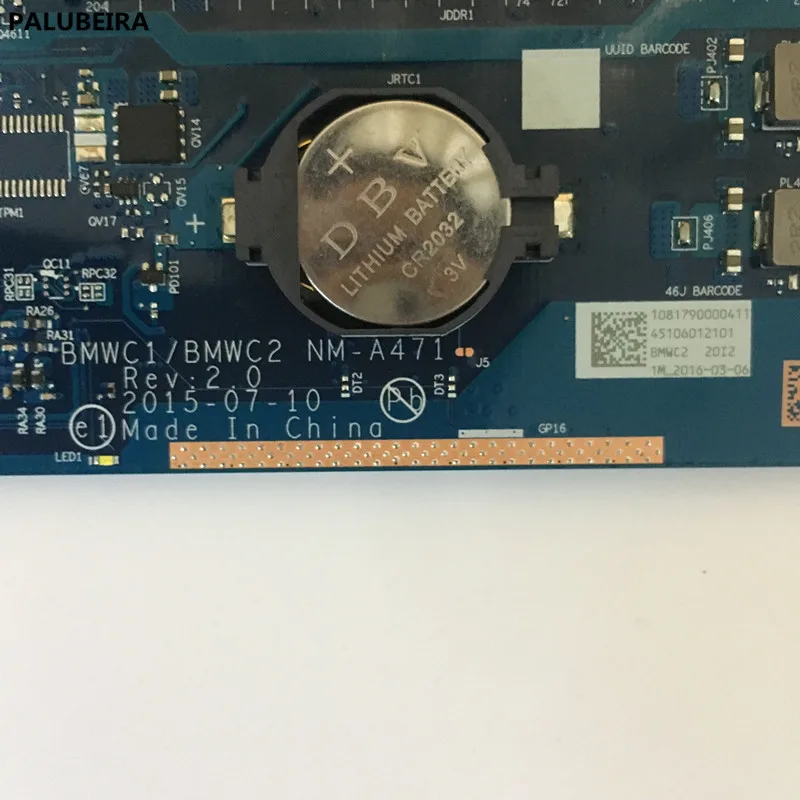 Palubeira для материнской платы ноутбука Lenovo 300-15IBR BMWC1/BMWC2 NM-A471 с процессором SR29E N3700 DDR3 100% полностью протестирована.