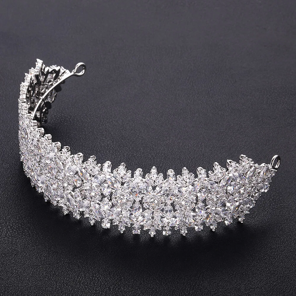 Jankelly Модные женские свадебные головные уборы с кубиком циркония оптовая продажа