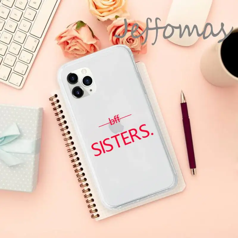 

Best Friends Bff Sisters Phone Case Transparent soft For iphone 5 5s 5c se 6 6s 7 8 11 12 plus mini x xs xr pro max