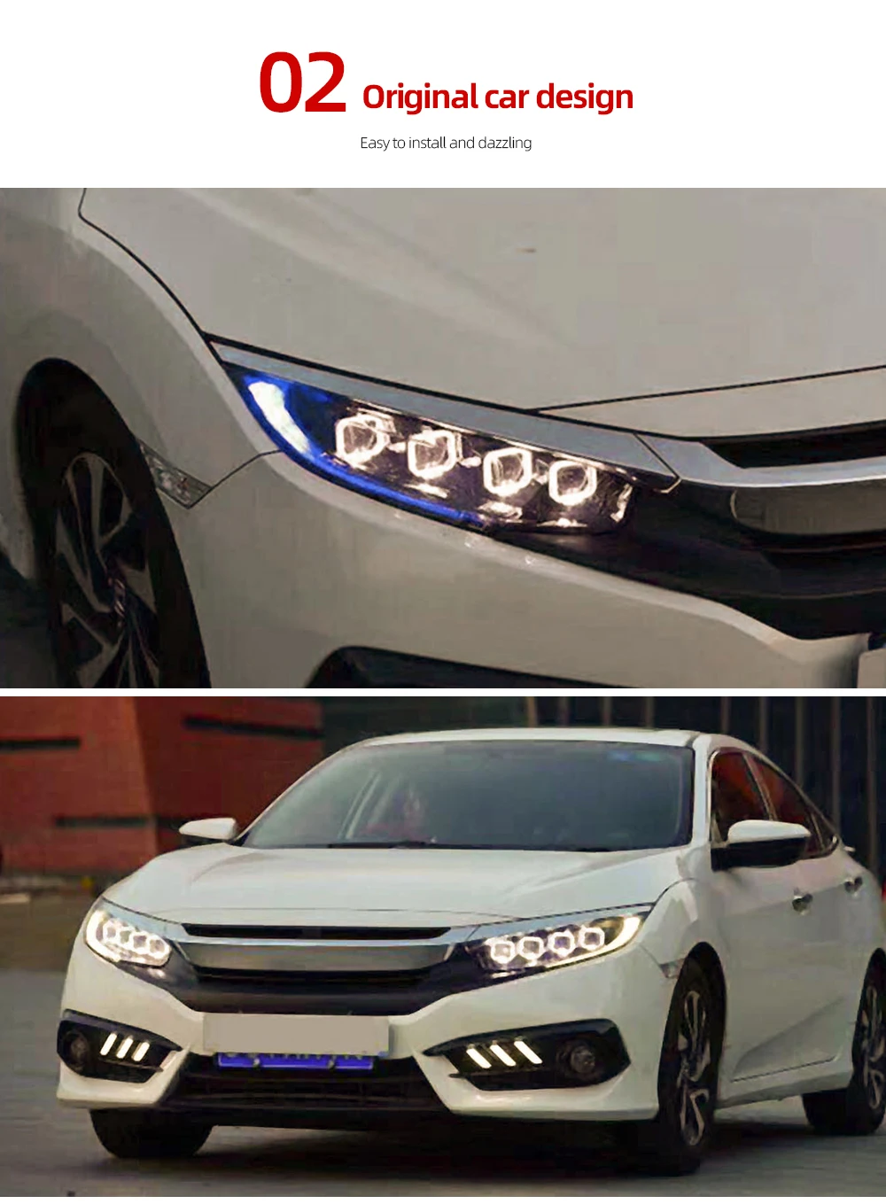 1 пара автомобилей головной светильник s для Honda Civic 10th HID светодиодный головной светильник s с движущимися поворота светильник налобный фонарь светодиодный DRL Передняя лампа