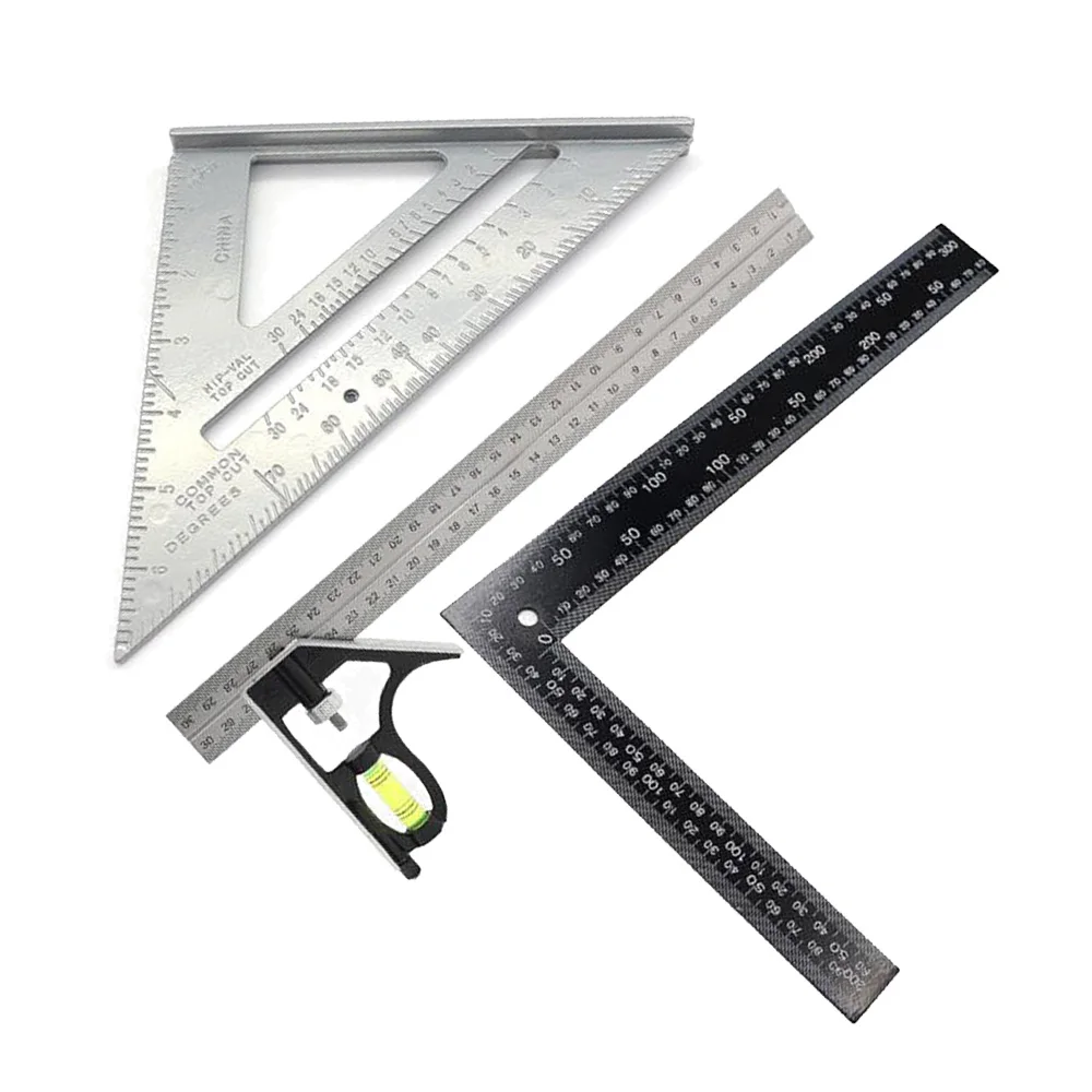 

Small Base Ruler Cast Aluminum Triangle Multifunctional Measuring Accessories