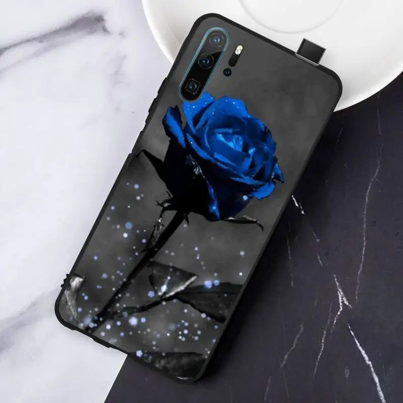 

blue rose flower pattern high quality Phone Case funda For Huawei honor Mate P 10 20 30 40 Pro 10i 9 10 20 8 x Lite