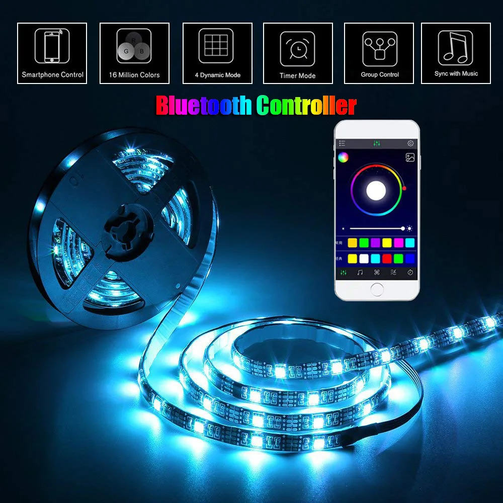 DC5V RGB Светодиодная лента SMD5050 Tira светодиодная USB лента RGB подсветка лента для компьютера ТВ фон Fita светодиодная полоса гибкий неоновый светильник
