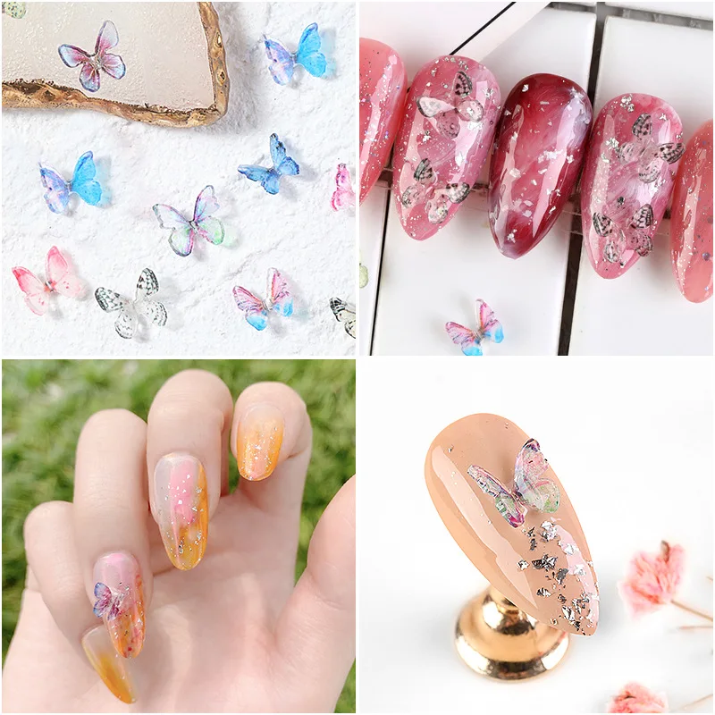 24 шт./компл. ins Стиль 3D Бабочка для ногтей Мини самодельные Украшения аксессуары 8