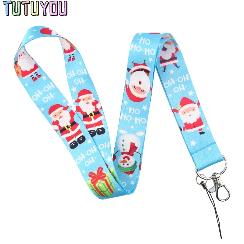 

PC518 Wholesale 20pcs/lot Christmas Lanyards ID Badge Holder ID Card Pass Mobile Phone Straps Badge Key Holder Keychain
