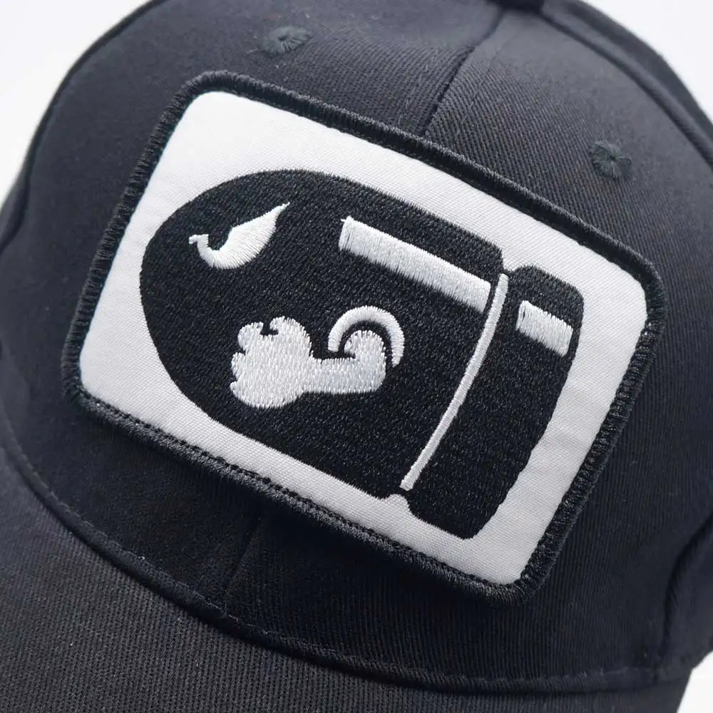 

Funny Embroidery Punk Biker Trucker Hat with Creative Smile Bullet Badge Casual Outdoor Sports Snapback Baseball Cap