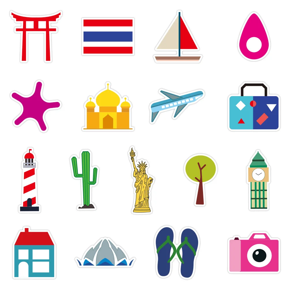 

50PCS Pack Stickers Retro Travel Space Plane Sticker Waterproof DIY For On Laptop Phone Skateboard Suitcase luggage Sticker