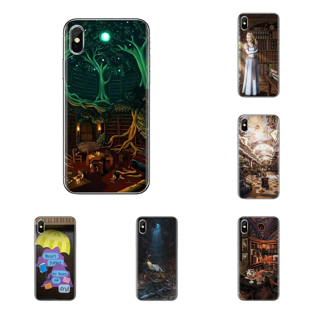 Мягкие прозрачные чехлы для Samsung Galaxy A3 A5 A7 A9 A8 Star A6 Plus 2018 2015 2016 2017 Library fantasy art books |