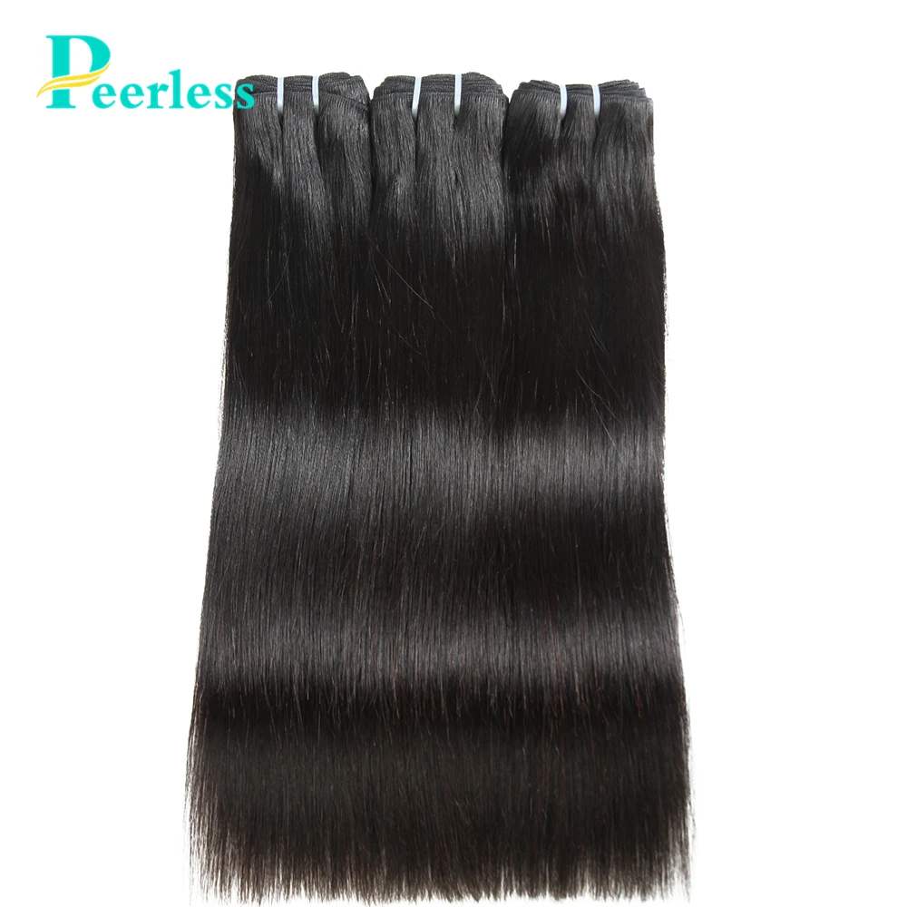 PEERLESS Virgin Hair бразильские Прямые переплетенные 3 пряди с закрытием 4*4 швейцарские кружевные натуральные необработанные человеческие волосы для наращивания