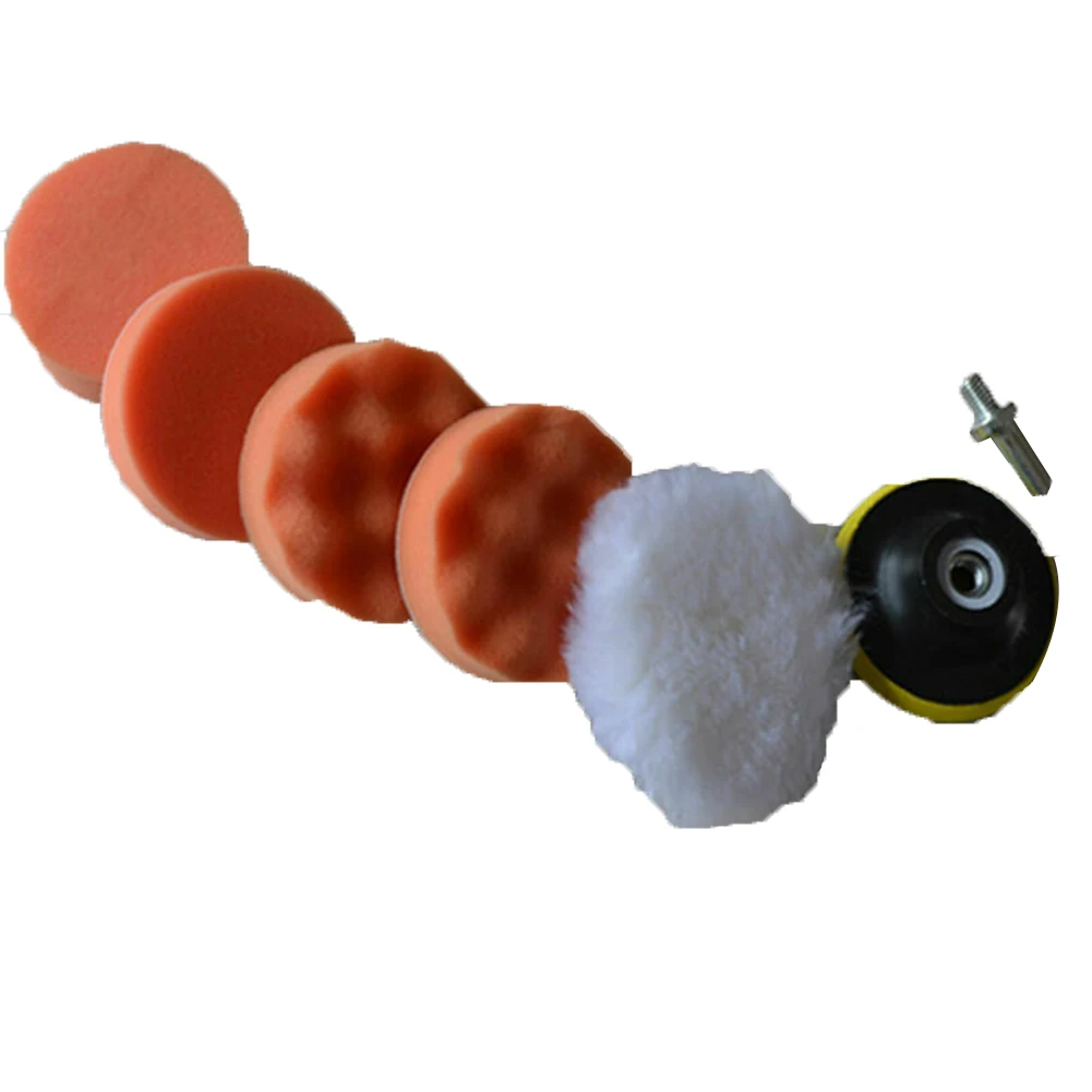 

6pcs 3inch/ 75mm Polishing Buffer Pad Set+Drill Adapter For Car Polish