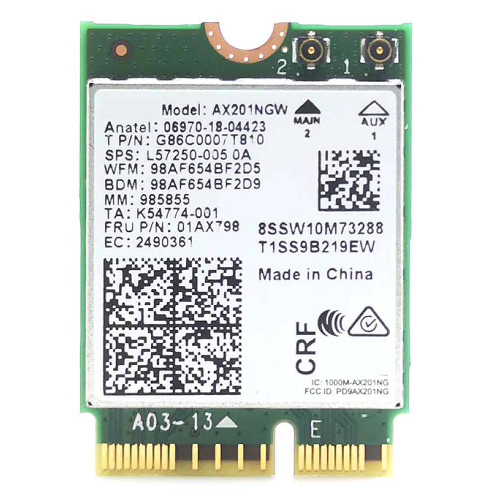

AX201NGW WIFI 6 Gigabit M.2 NGFF 2,4 Гбит/с