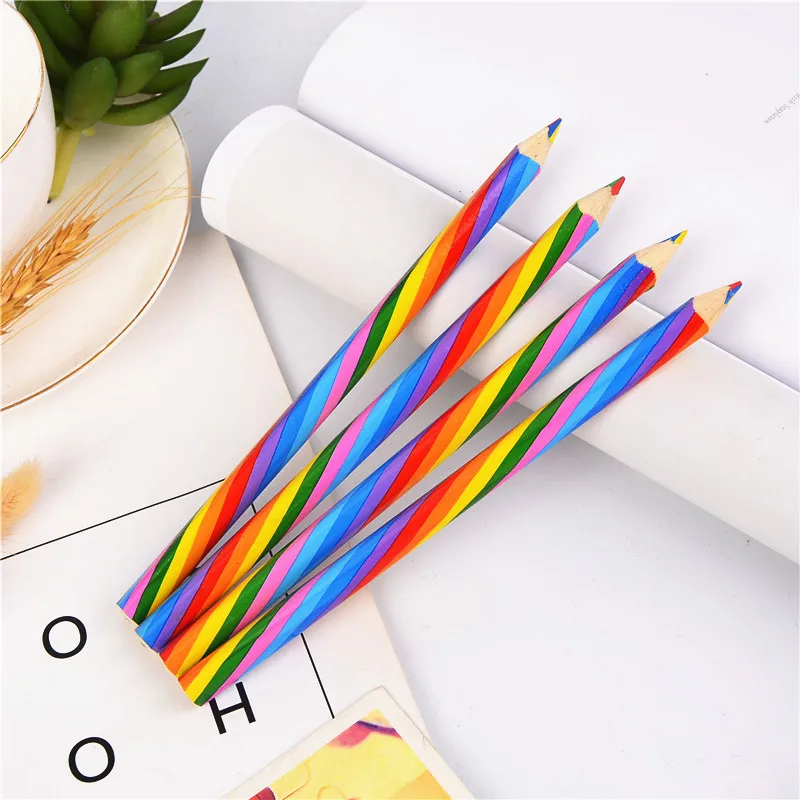 

Seven color Creative Rainbow Pencil Same Core Children Student Rainbow Pen Wholesale Color Pencil Set School Supplies