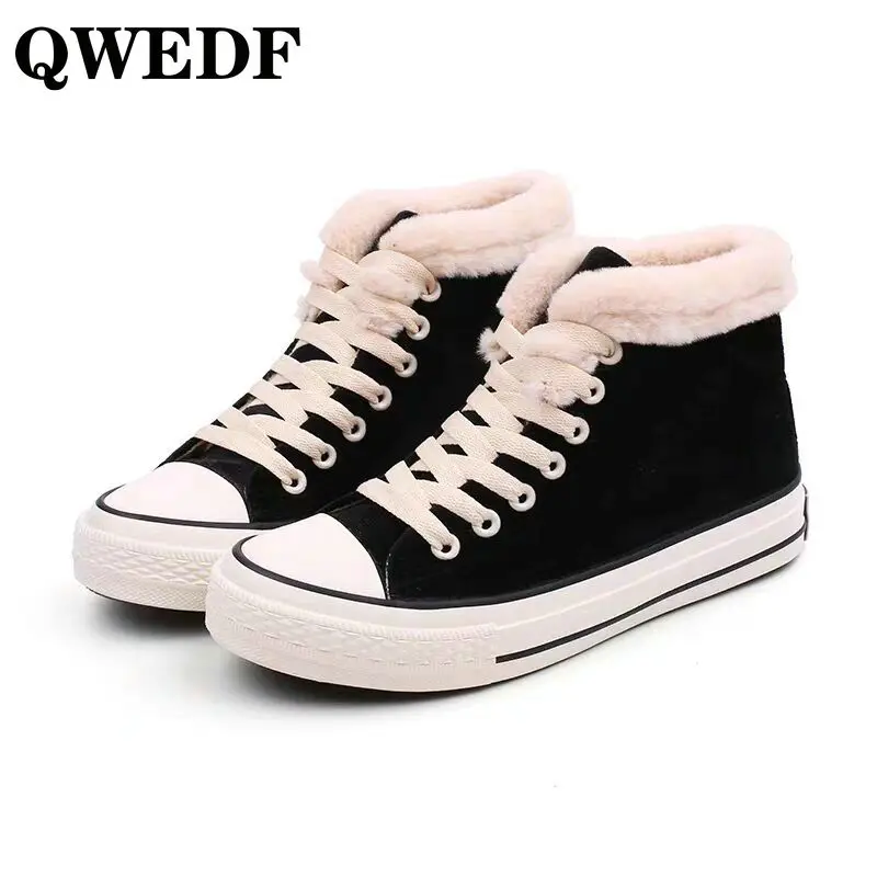 

Winter plus velvet high-top canvas shoes super fire warm women's shoes casual thick-soled sports women's vulcanized shoes FG-05