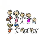 Креативная Обложка из наклейки на семейный автомобиль ПВХ с забавным рисунком, водостойкая, солнцезащитная, Высококачественная наклейка 18 см х 13 см