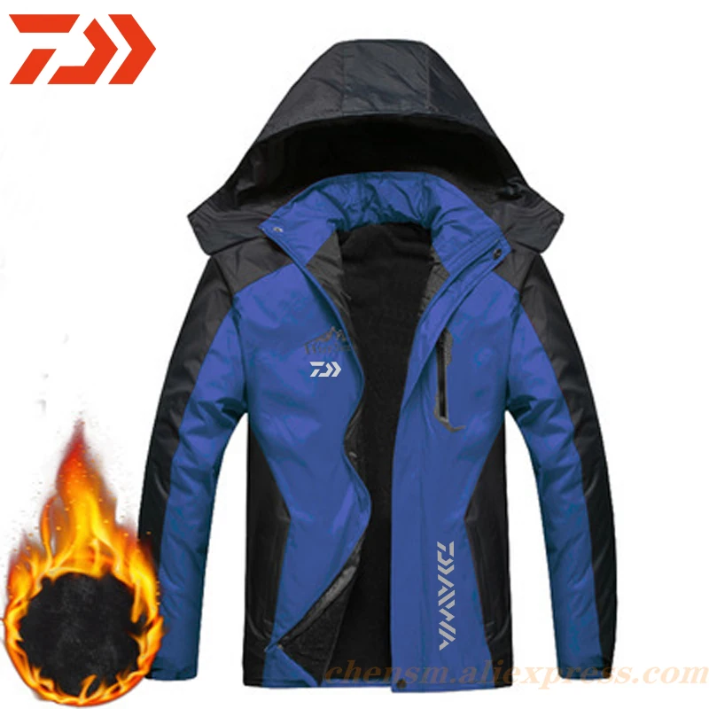 Daiwa новые рубашки для рыбалки зимняя ветрозащитная Спортивная Толстая флисовая