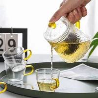tea set glass teapot tea cup set 15 2oz450ml tea pot with infuser for loose tea and 4 cups 4oz120ml
