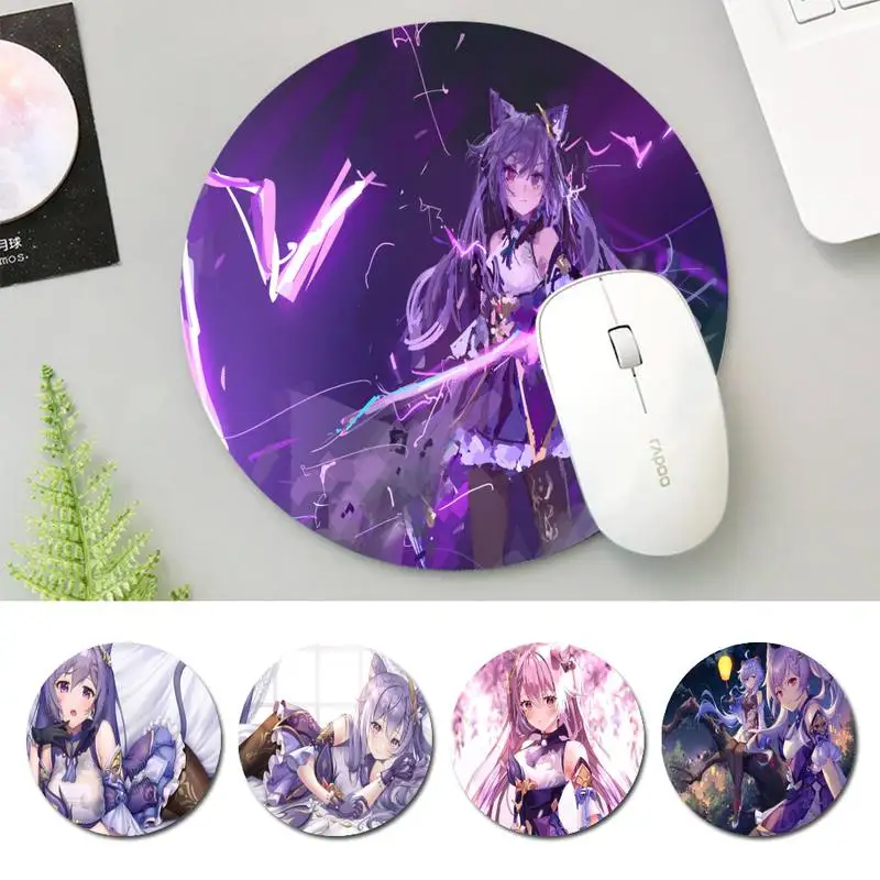 

Trend Genshin keqing Mouse Pad Round Pads Family Laptop Gamer Rubber Mouse Mat MousePad Desk Gaming Mousepad Cup Mat