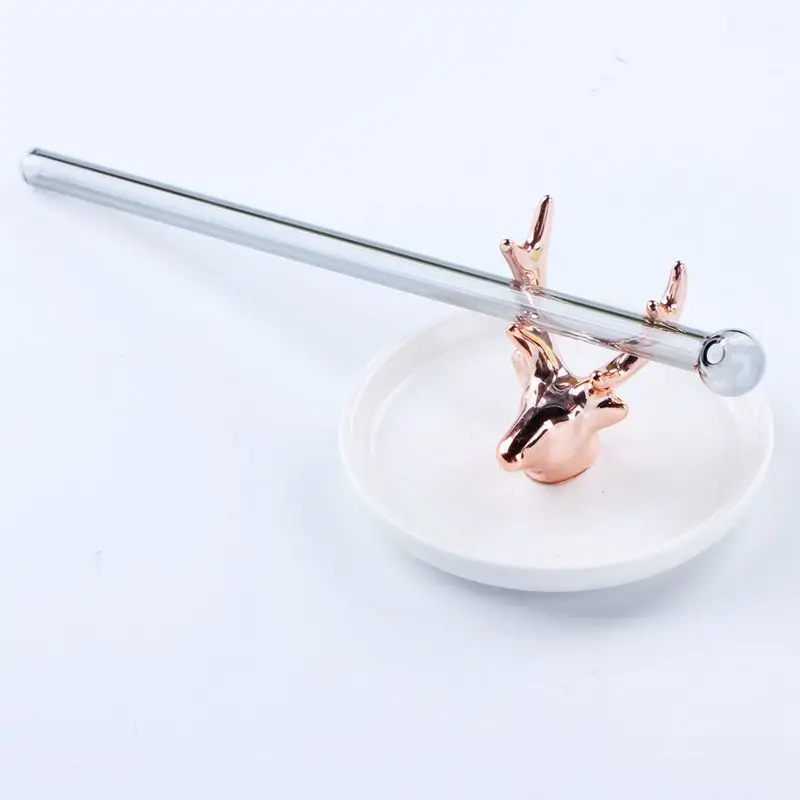 

High Borosilicate Glass Straw Colored Round Head Reusable Straws Drinking Straws