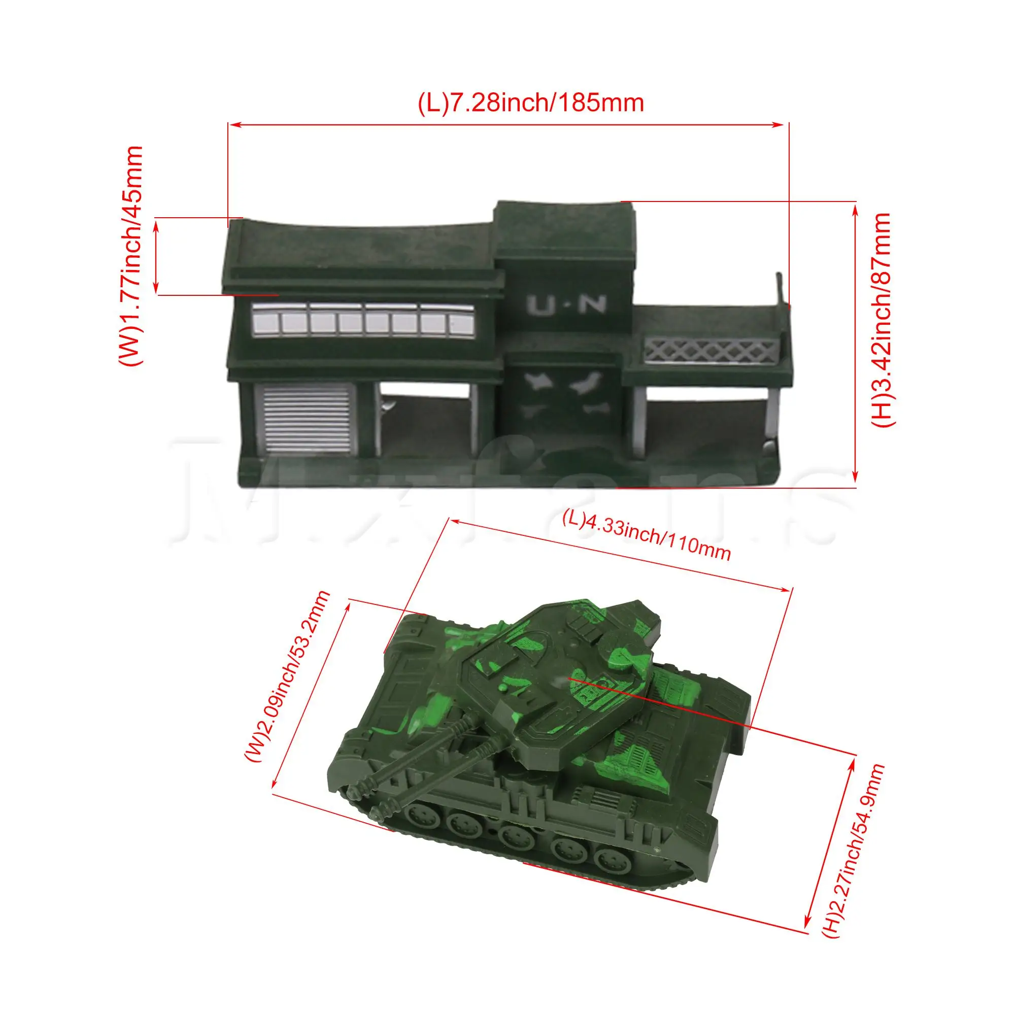 

Mxfans Army Action Figure Set Military Figure Soldier Model with Tanks Planes