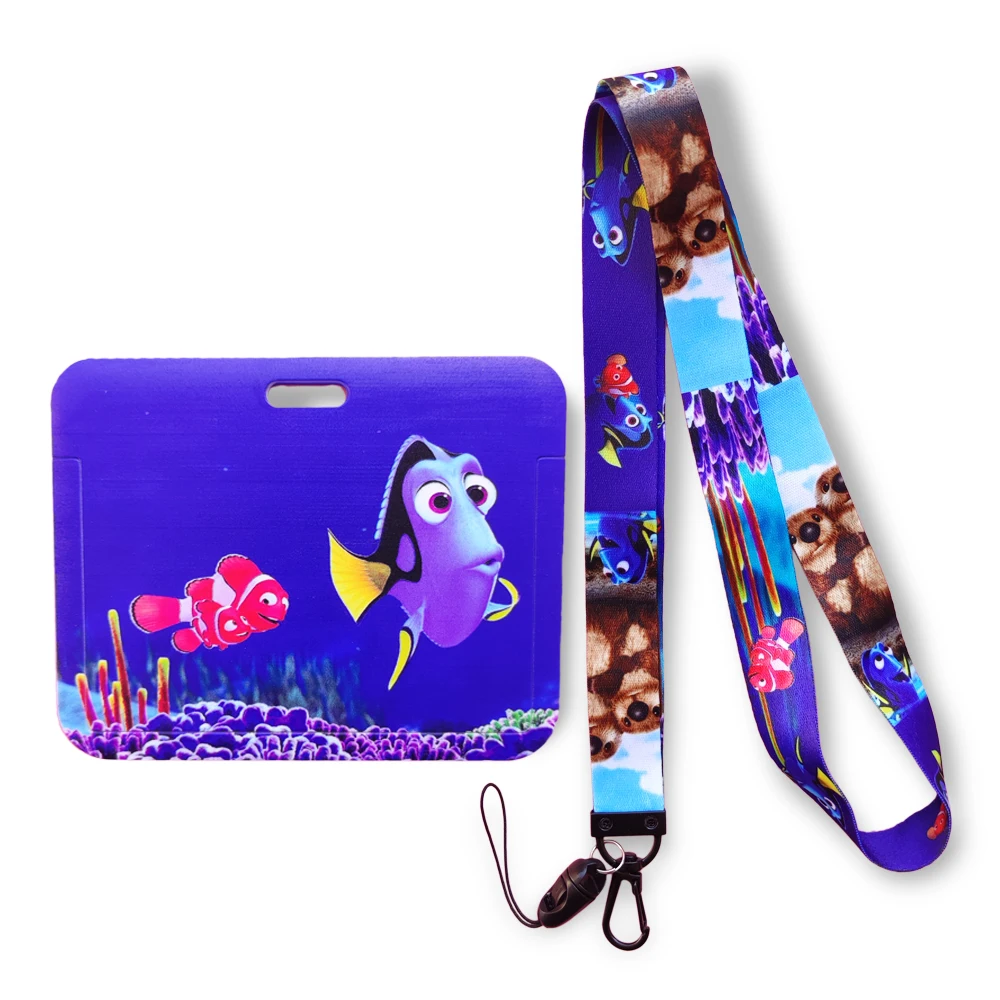 

Disney Horizontal Finding Nemo Bank Card Holder Students Girl Boy Bus Card Case Lanyard Visit Door Identity Badge Card Cover