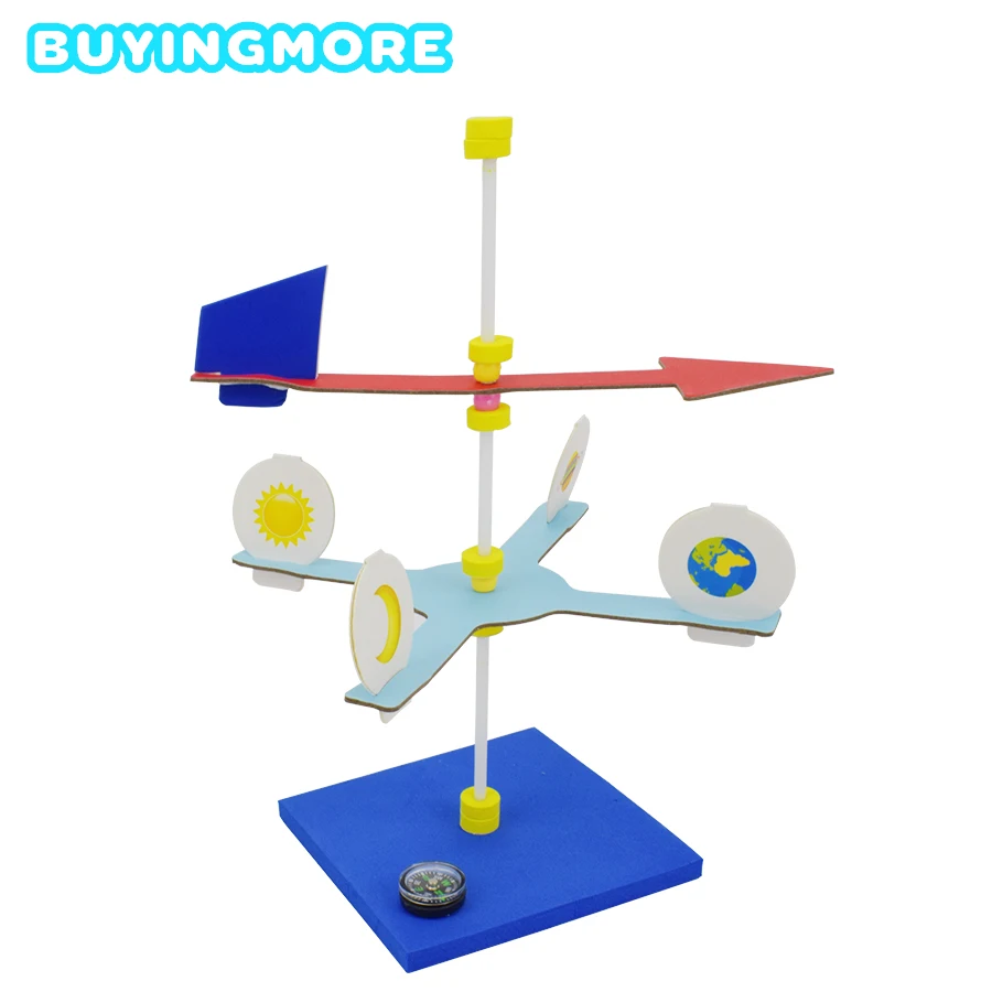 

Diy Wind Vane Model Kit Toys for Children Creative Physics Experiment Handmade Assembly Early Learning Educational Science Toy