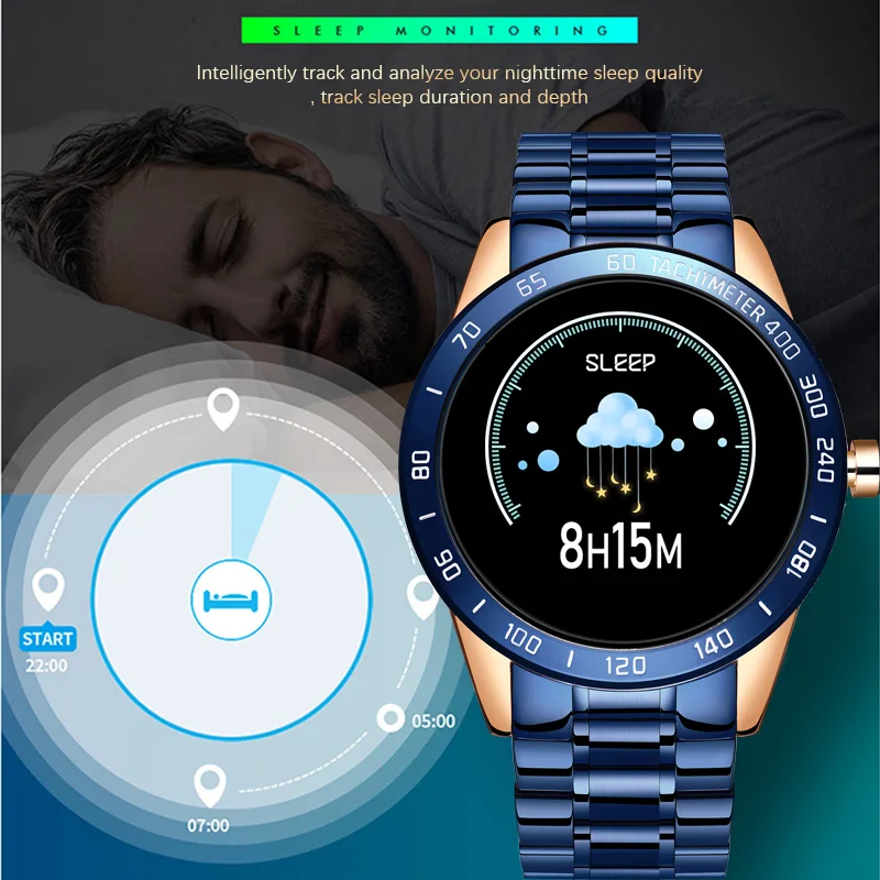 

LIGE 2020 New Steel Band Digital Watch Men Sport Watches Electronic LED Male Wrist Watch For Men Clock Waterproof Bluetooth Hour